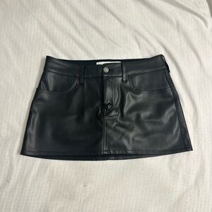 Hollister Black Faux Leather Mini Skirt